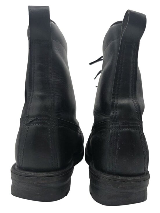 VTG 70s Black leather Logger Work boots Vibram Lug Sole Mens 8.5 Heavy Military main image 7